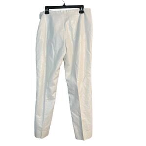 DT Collection White Dress Pants Linen Blend Size 8 Shimmery